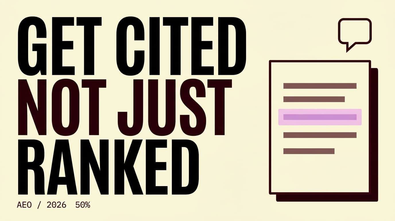 Editorial poster: GET CITED NOT JUST RANKED